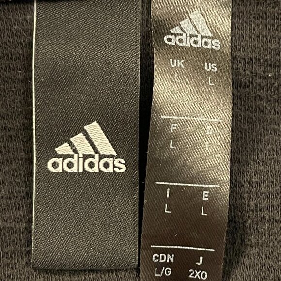 Adidas Hoodie Men's Large Black Pullover Long Sleeves - Picture 11 of 11